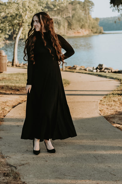 Black Maxi-High Neck