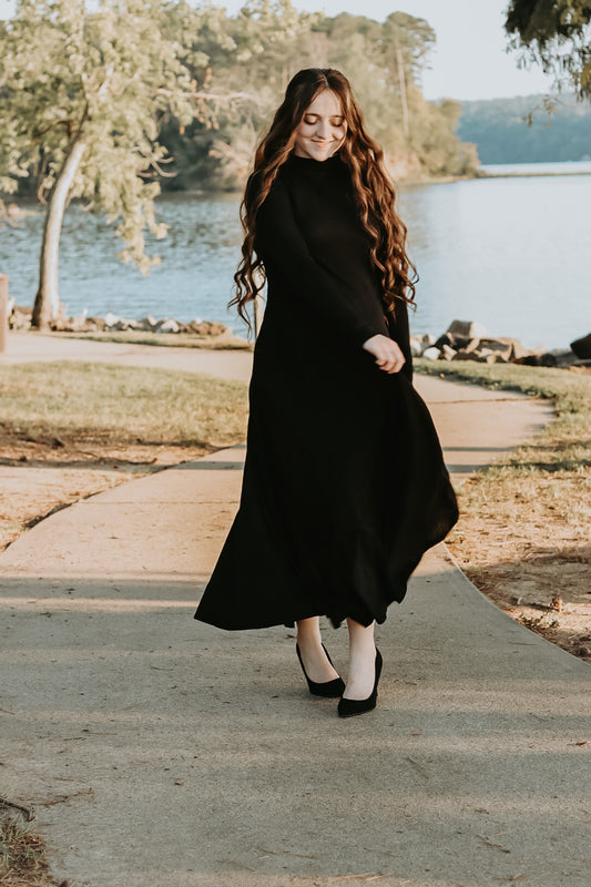 Black Maxi-High Neck