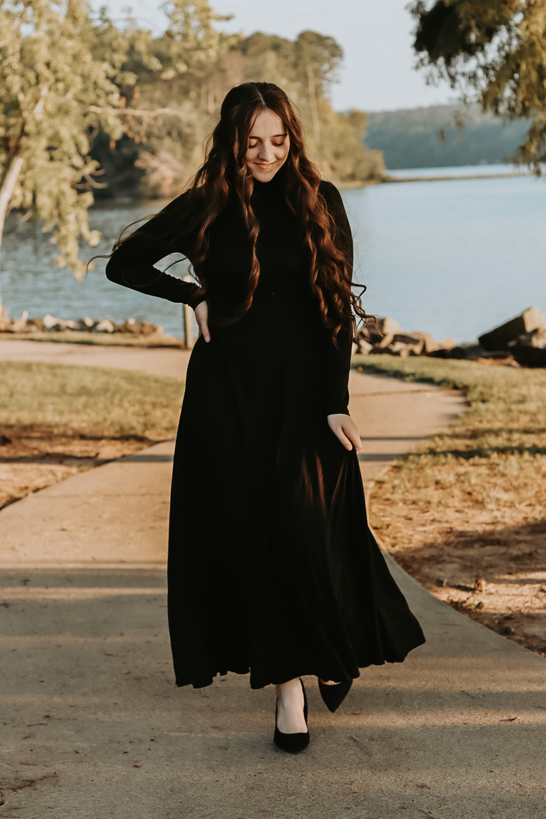 Black Maxi-High Neck