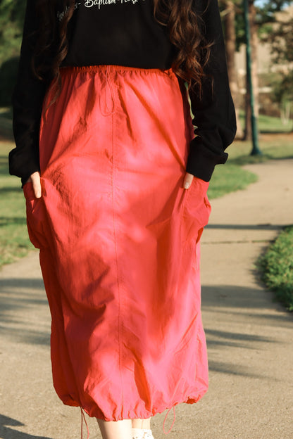 Pink Parachute Cargo Skirt