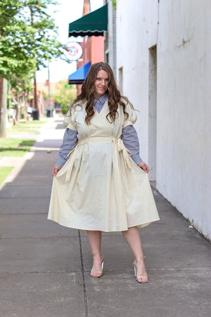 The BOW-Peep Dress in Yellow