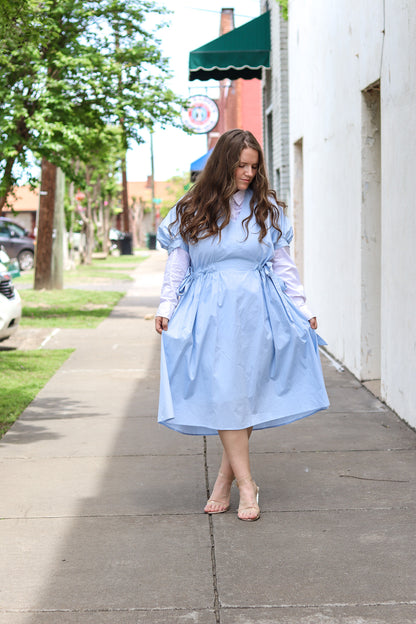 The BOW-Peep Dress in Blue