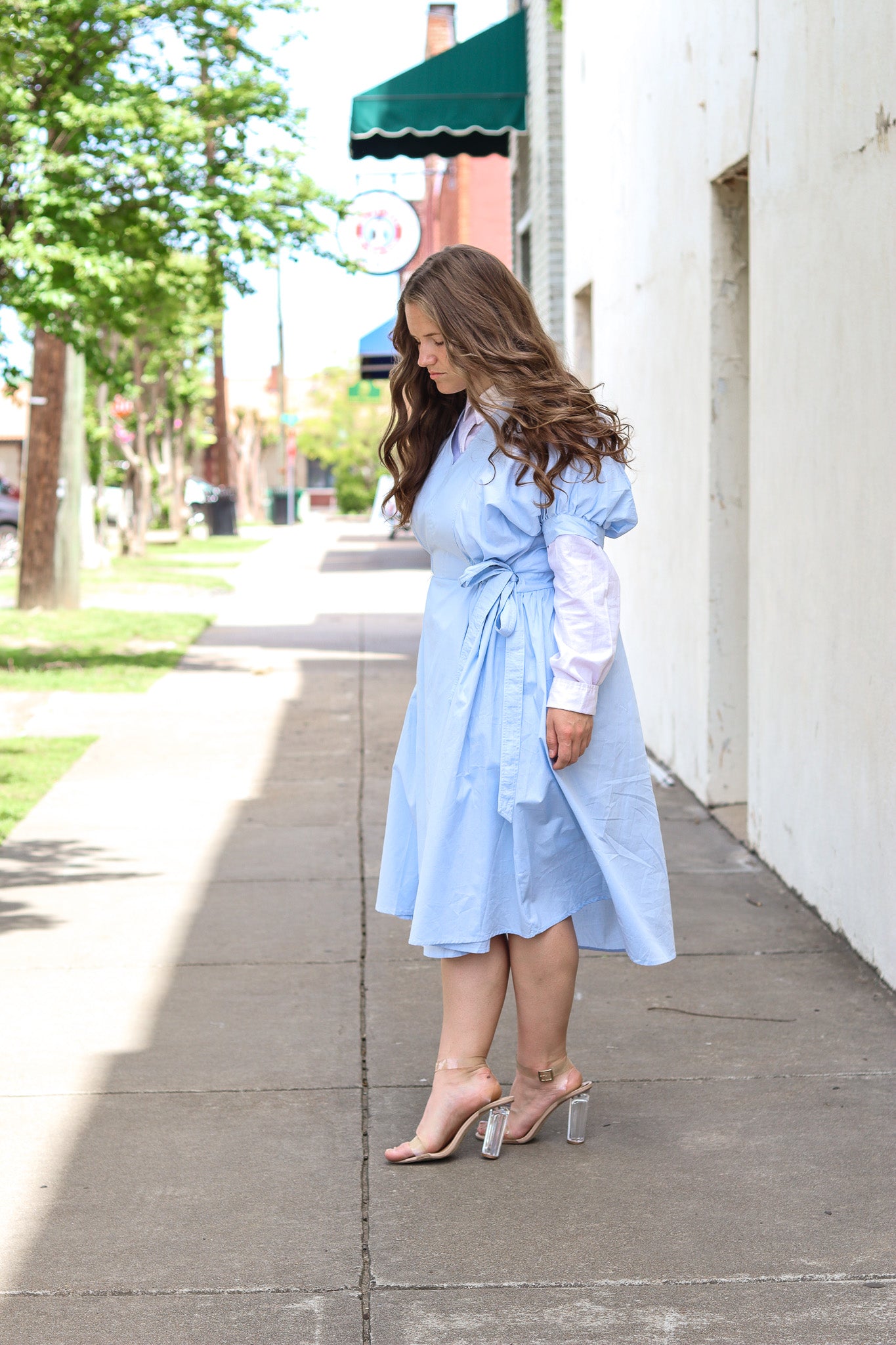 The BOW-Peep Dress in Blue