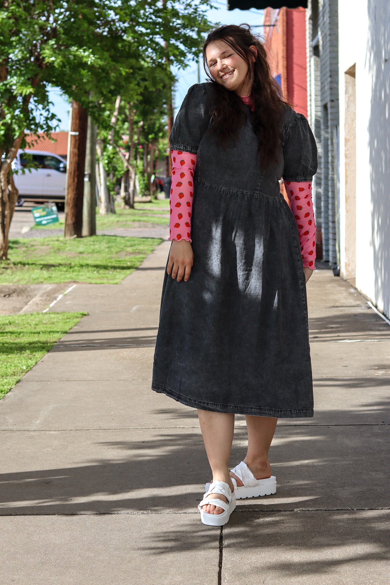 Oh My Darling Washed Denim Dress CURVY