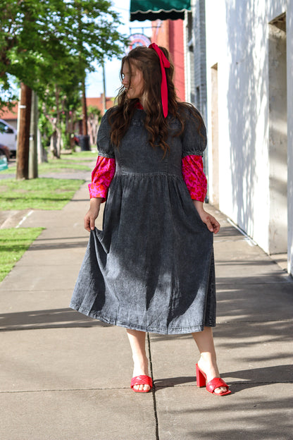 Oh My Darling Washed Denim Dress CURVY