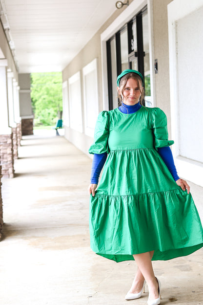 Caught Crushing in Green Dress