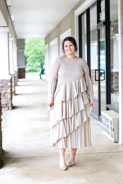 Sunday Best Dress in Tan