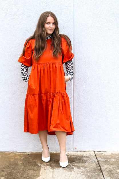 Caught Crushing in Orange Dress