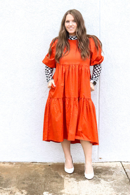 Caught Crushing in Orange Dress