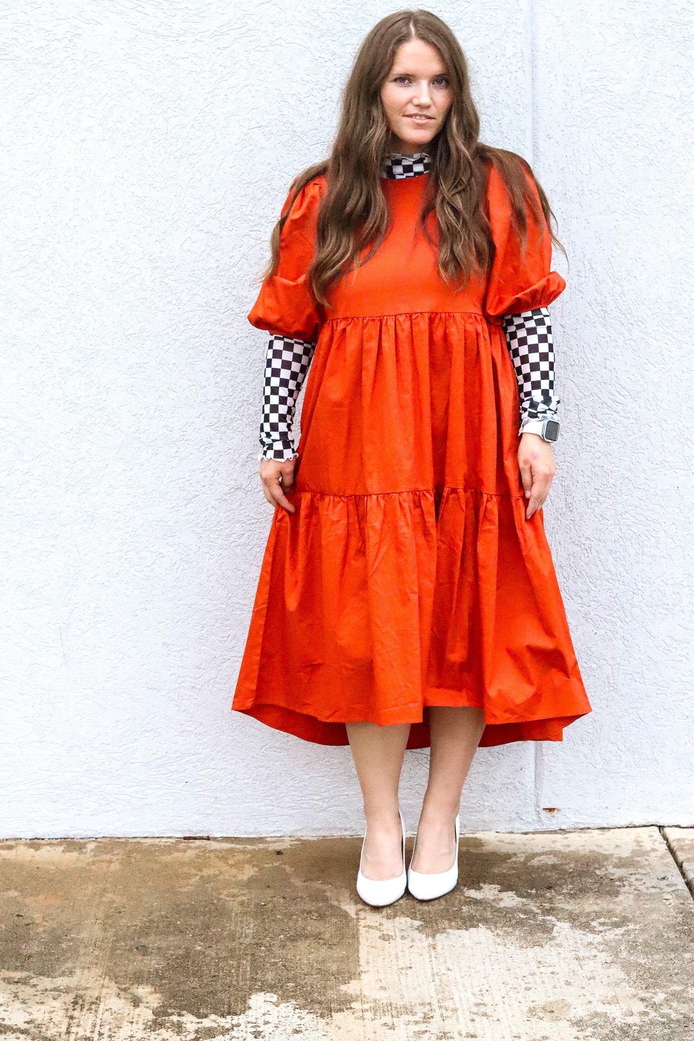 Caught Crushing in Orange Dress