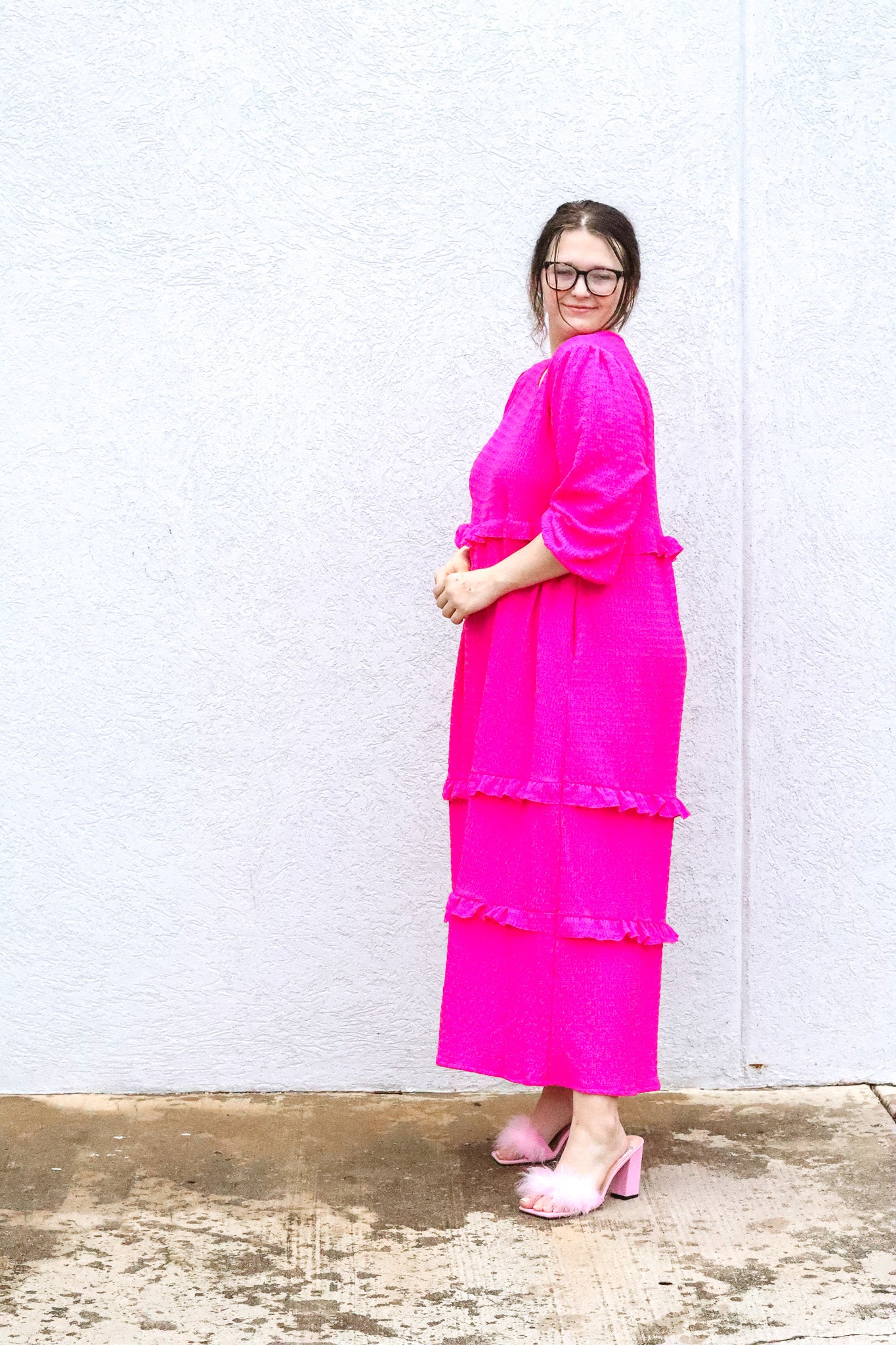 CURVY Wonderfully Made Dress in Pink