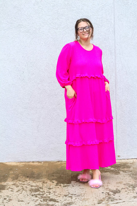 CURVY Wonderfully Made Dress in Pink