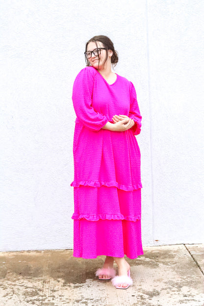 CURVY Wonderfully Made Dress in Pink